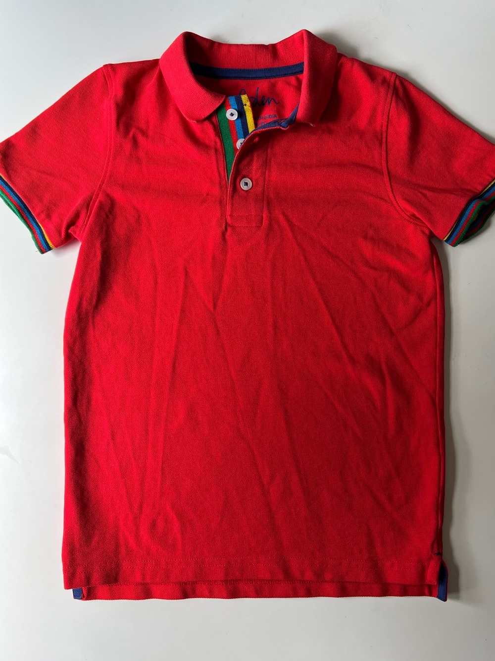 Boden boys red polo 8-9Y